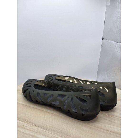 Crocs Womens Adrina III Open Toe Slip On Jelly Flats Size  8 Smoky Gray Cut Outs - Picture 7 of 9